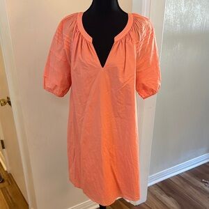 Anna Cate Orange Puff Sleeve Shift Dress
